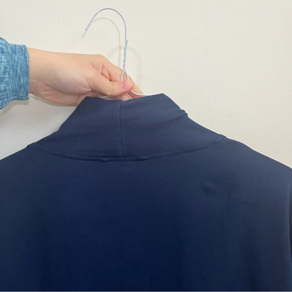Storq Kimono Cardigan Maternity Sz 4 4X Navy Open Front Nursing Lounge (No Belt)